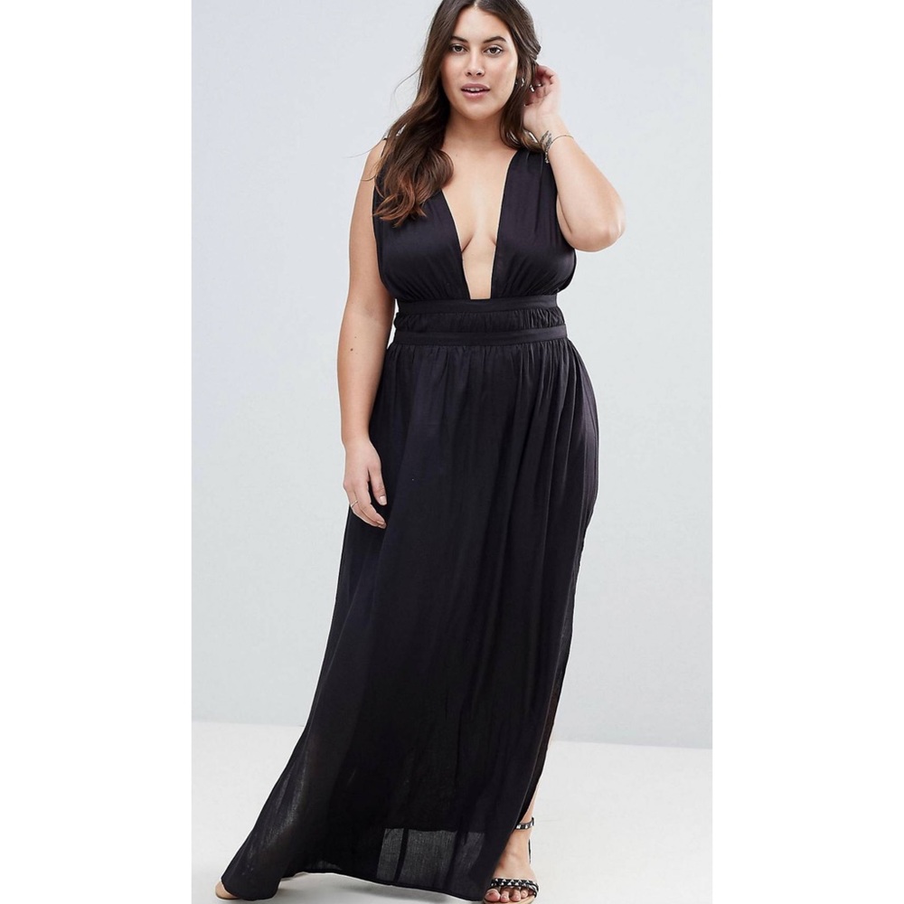 Backless Beach dress with deep V neckline